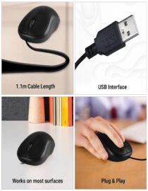 ZEBRONICS Zeb-Comfort Plus Wired Mouse, 3-Button Optical Sensor